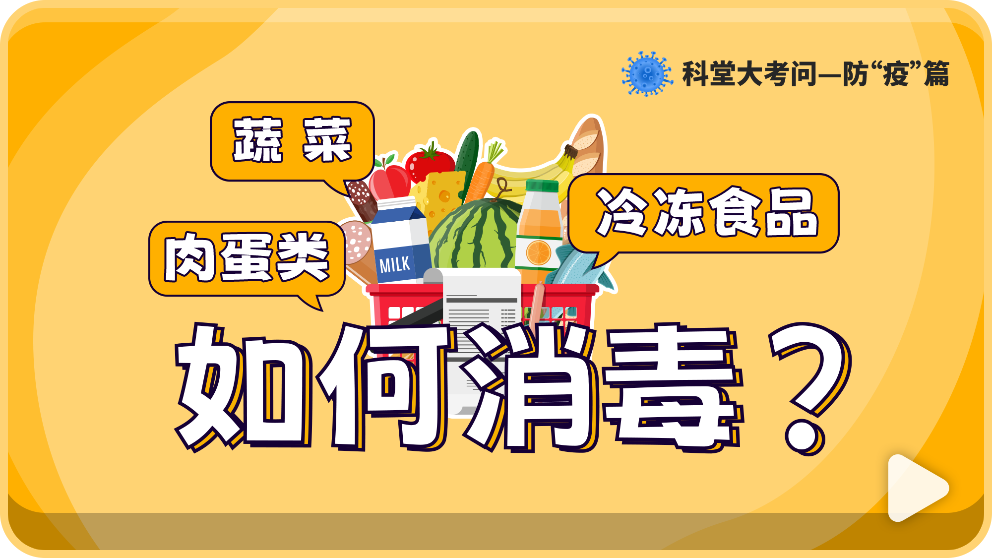 科堂防疫篇-蔬菜、肉蛋类、冷冻食品如何消毒？